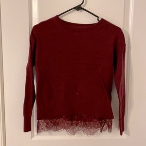 Banana Republic Petite XS Sweater with lace bottom